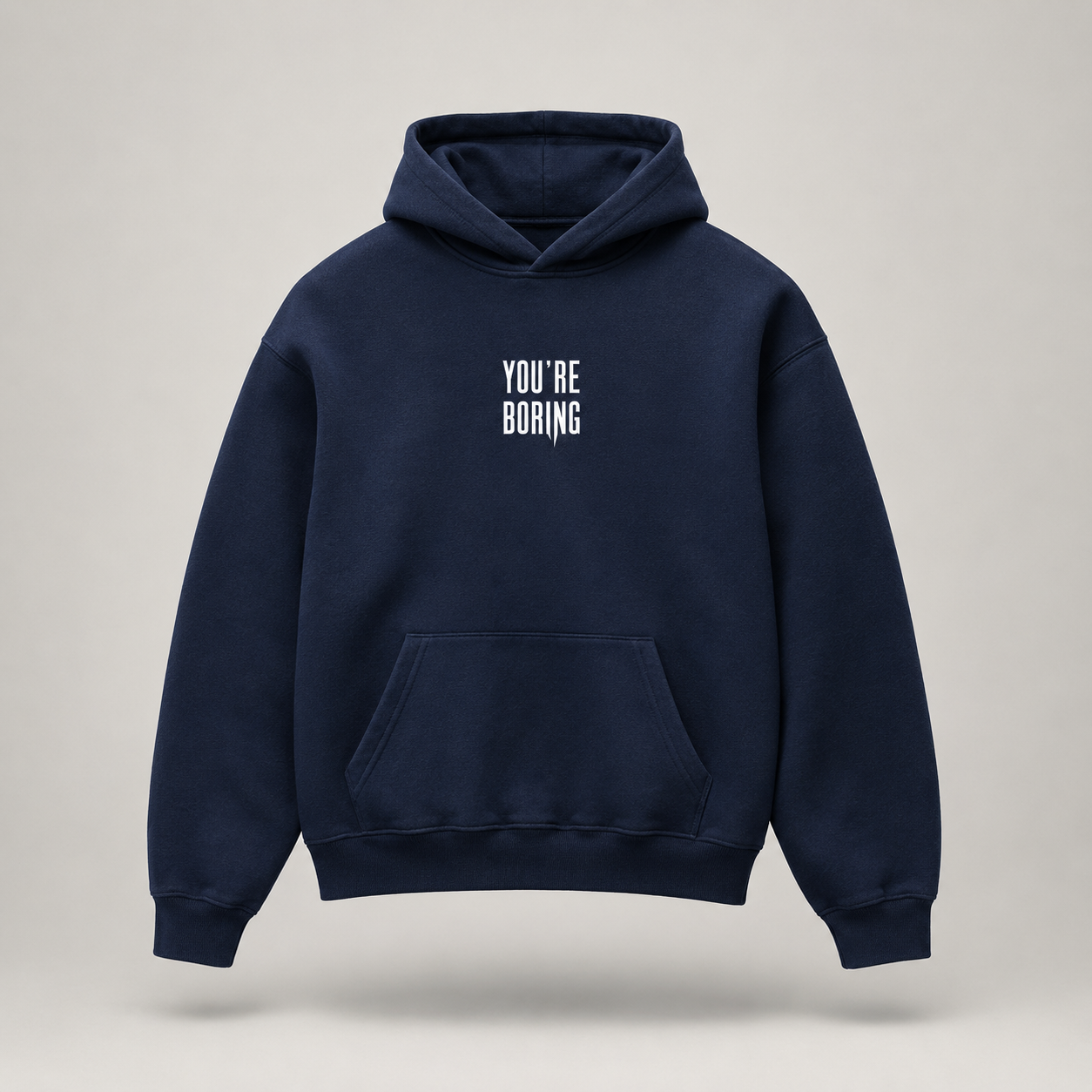 Navy Simple Type Hoodie in Navy / White