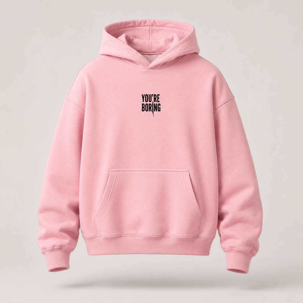 Pink Simple Type Hoodie in Pink / Black