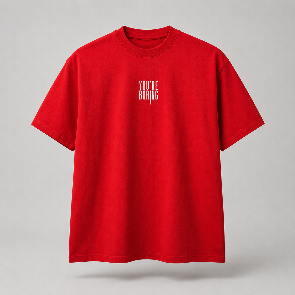Red Simple Type Tee in Red / White