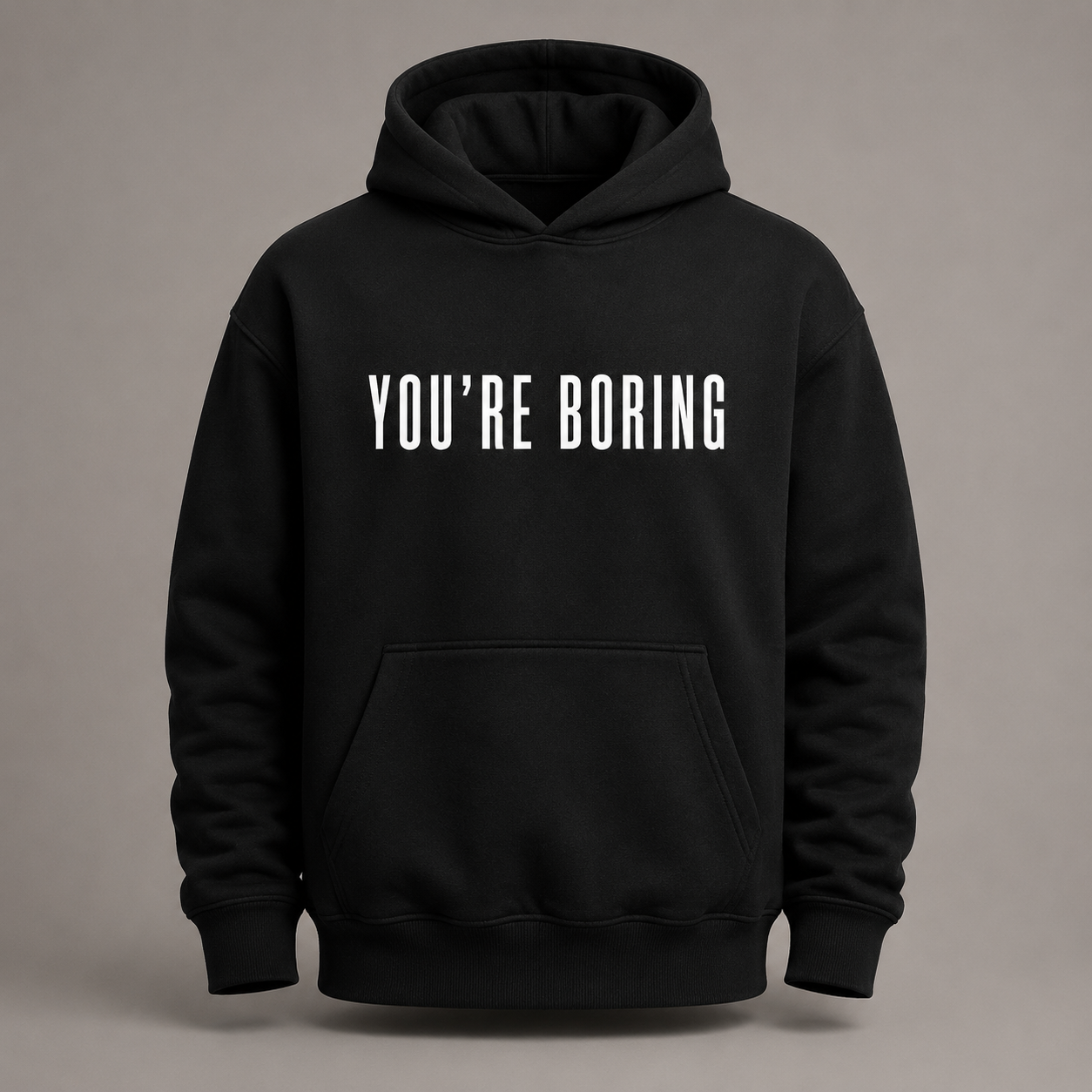 Simple Type Black Hoodie in Black / White