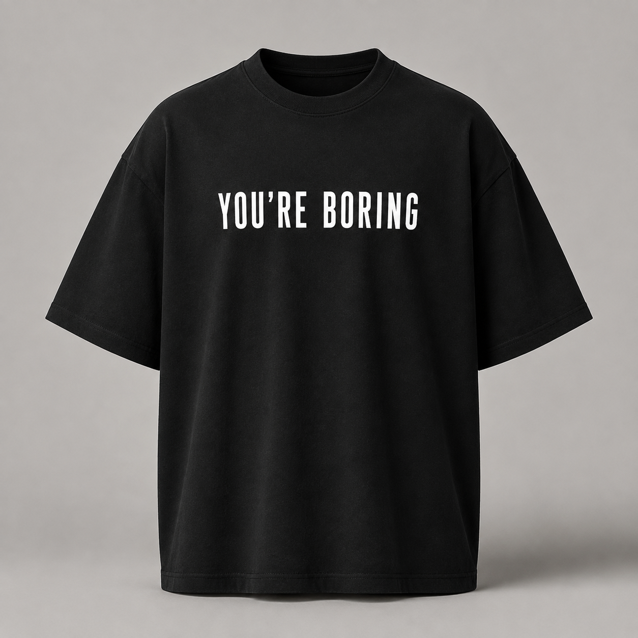 Simple Type Black Tee in Black / White
