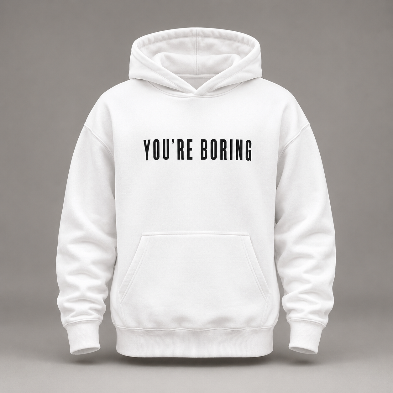 Simple Type White Hoodie in White / Black